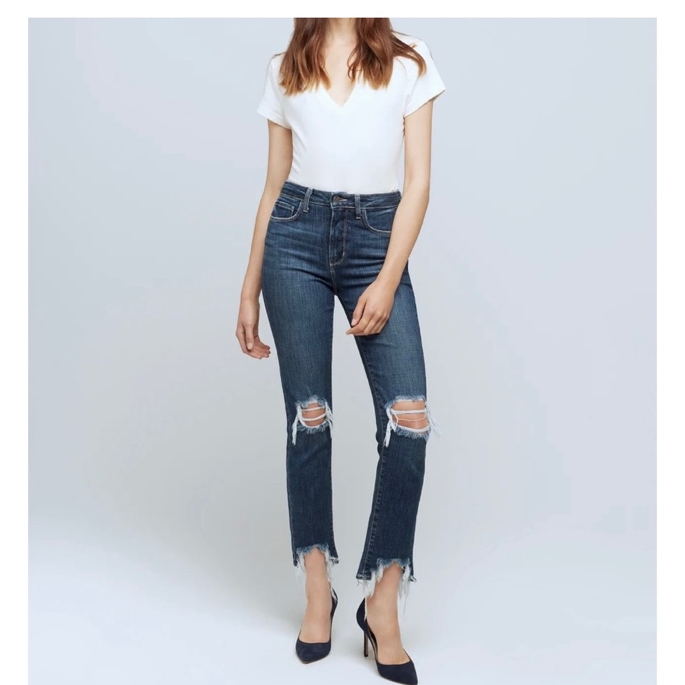 🚫SOLD🚫L’agence High Line Distressed Skinny Jean Size 27